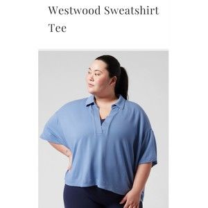 Athleta westwood top blue 3x cropped
